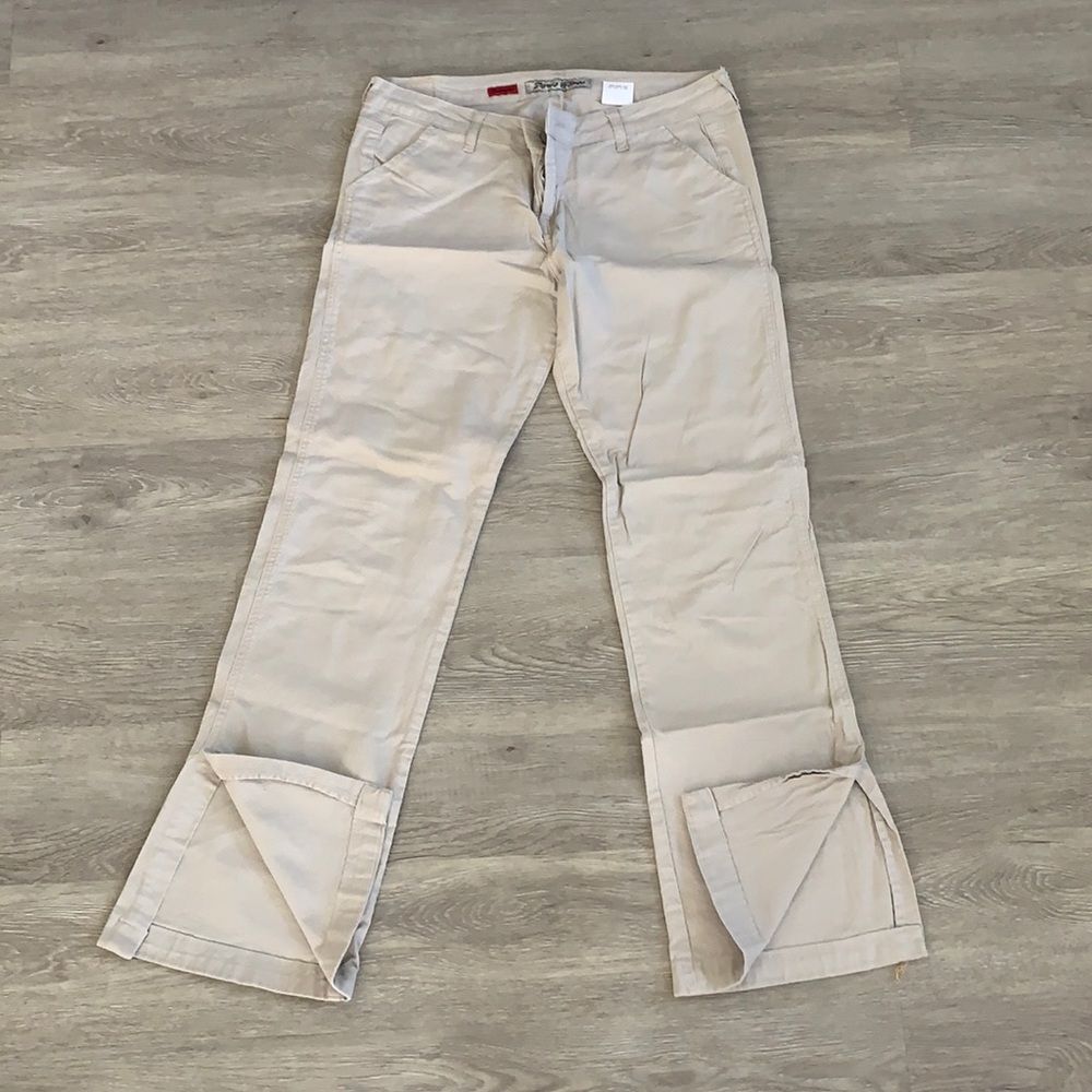 Paris Blue Khaki Split Flare Jeans